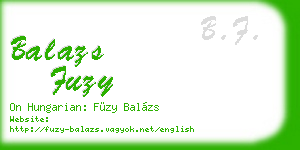 balazs fuzy business card