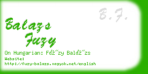 balazs fuzy business card
